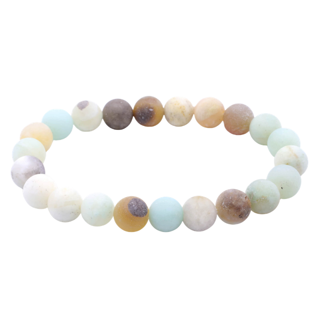 💙 Amazonite – Bracelet élastique perles 8 mm – Origine Mozambique – Gisement de Zambezi – Qualité A