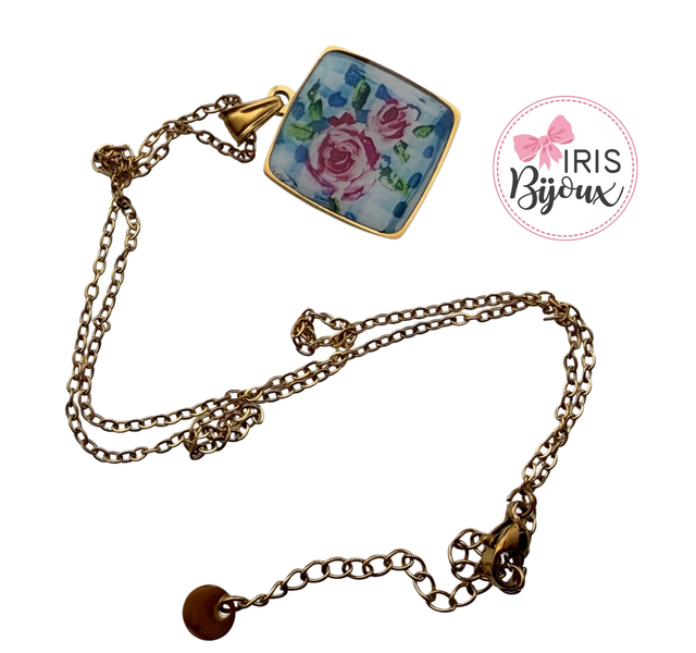 Collana girocollo rose quadrato 