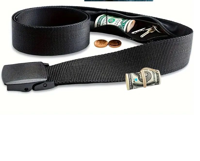 Ceinture Secrète Cachée avec Fermeture Éclair