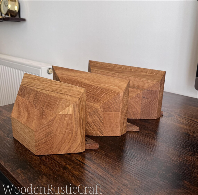Boat Inspired Oak Wall Shelves — Set of 3