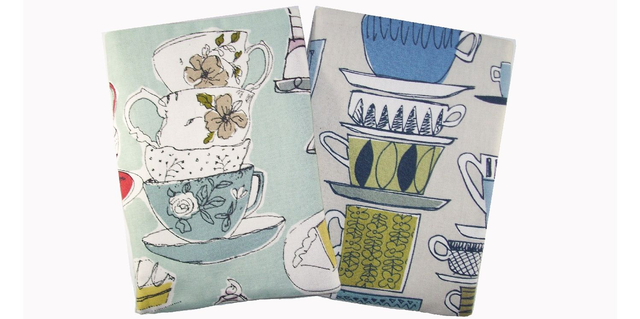 Afternoon Tea Padded Book Sleeve, Midi Sized Cotton Book Protector, Foam padded Book Pouch, Medium Book Sleeve, iPad sleeve