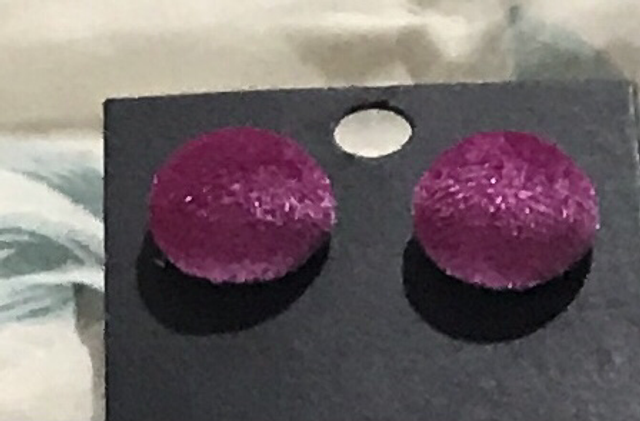 Purple Fabric Studs Plain - FSP07