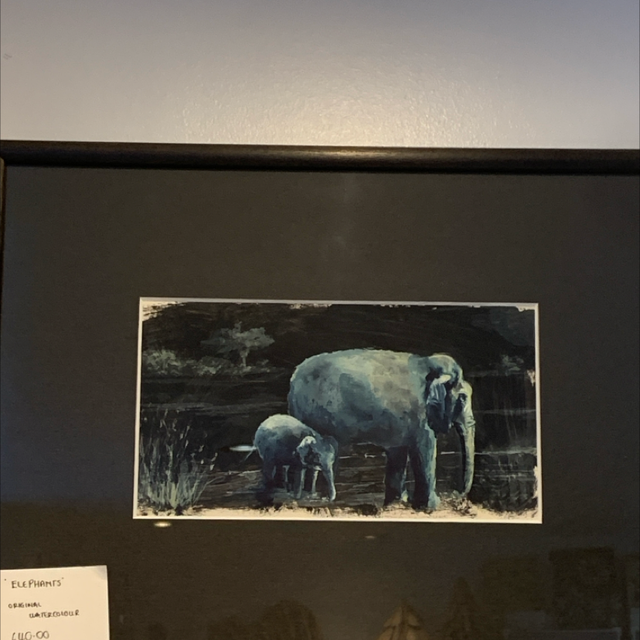 Elephants Original Watercolour 