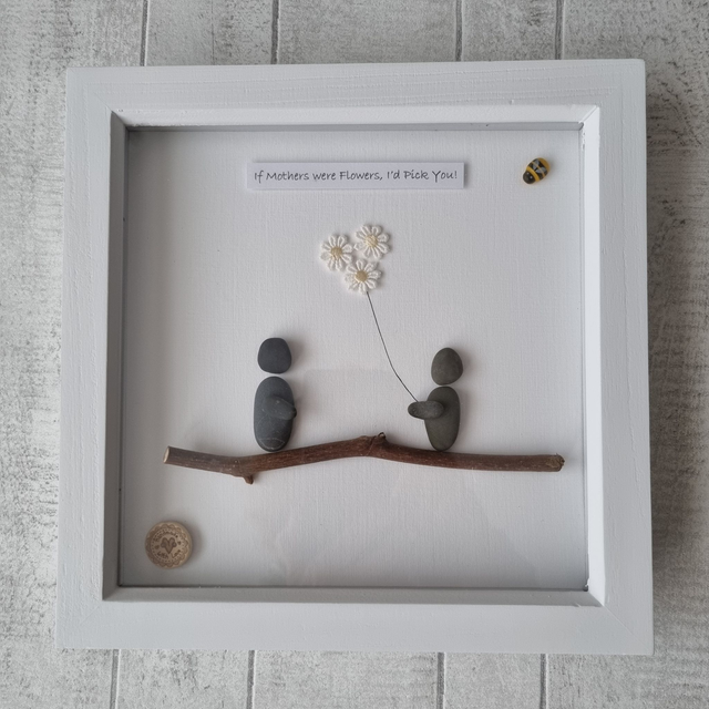 Irish, Hand crafted. Personalised, Pebble Art Frame for Mothers, Daughters, Friends or Sisters