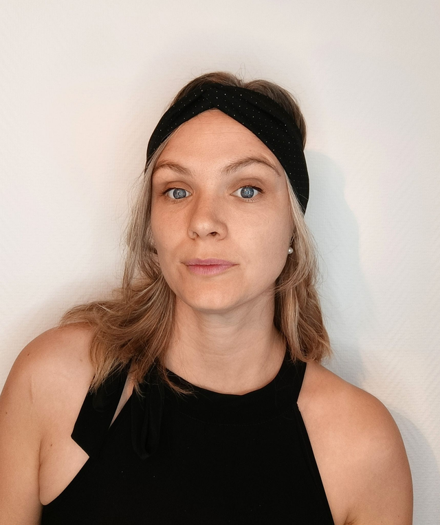 Bandeau à paillettes - noir pois argentés