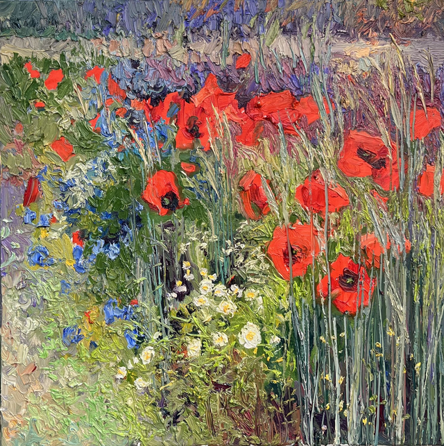 „Am Rand der Stille“ Öl auf Leinwand, 80 × 80 cm