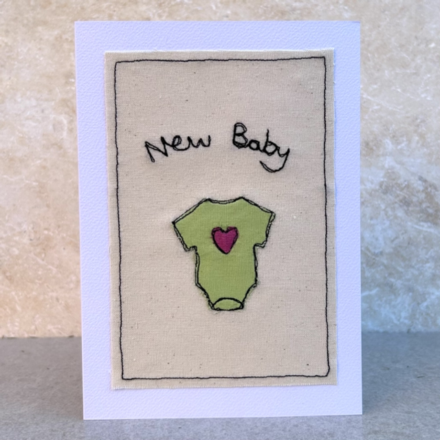 Free Motion Embroidery- new baby card