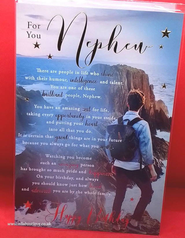 Nephew Birthday Card Stunning Design Sentiment Words 