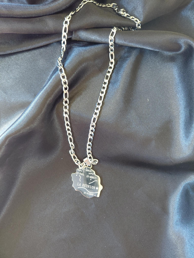 Collier carte d'identité la Réunion 