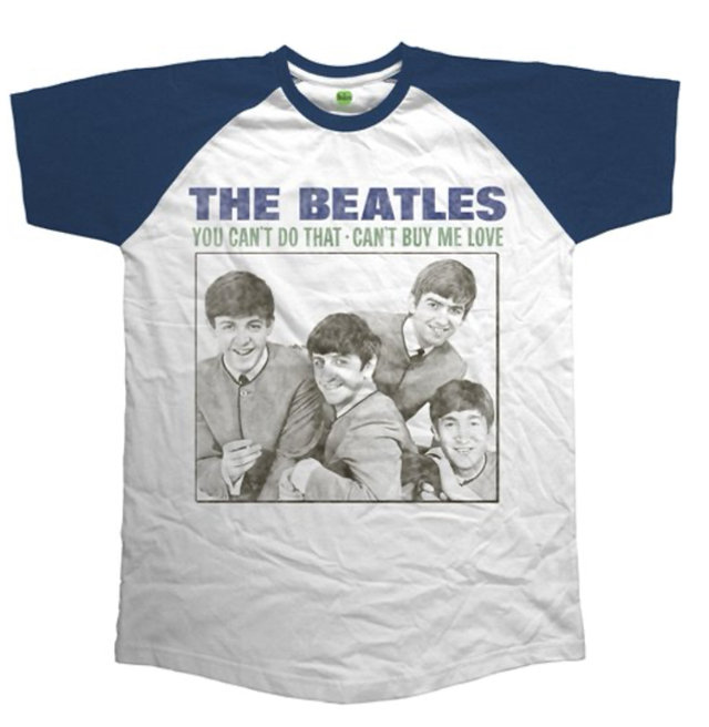 Beatles Men's Raglan Tee: You Can't Do That - Can't Buy Me Love - Large