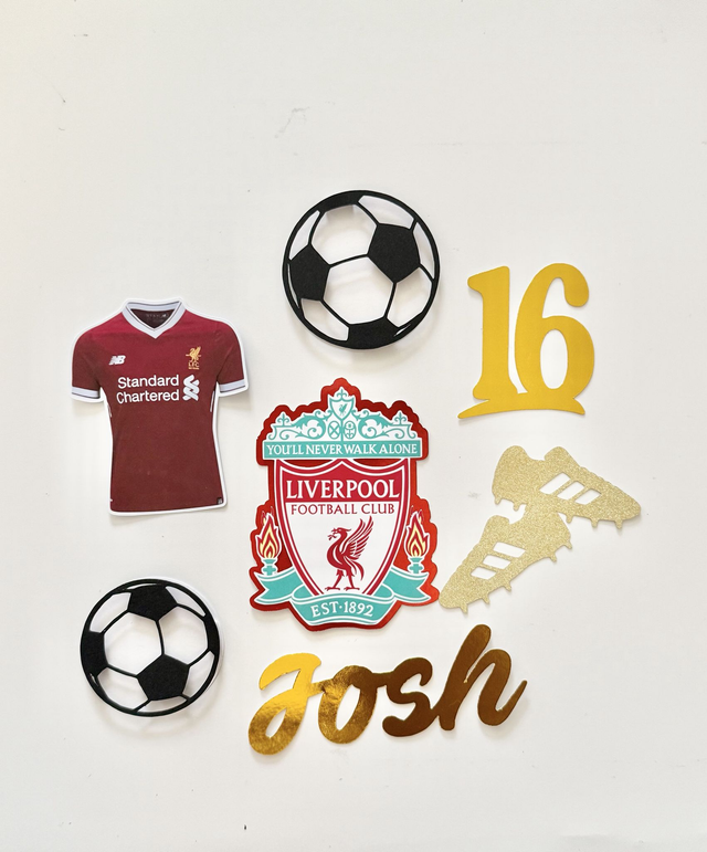 Personalised Liverpool badge football Cake topper