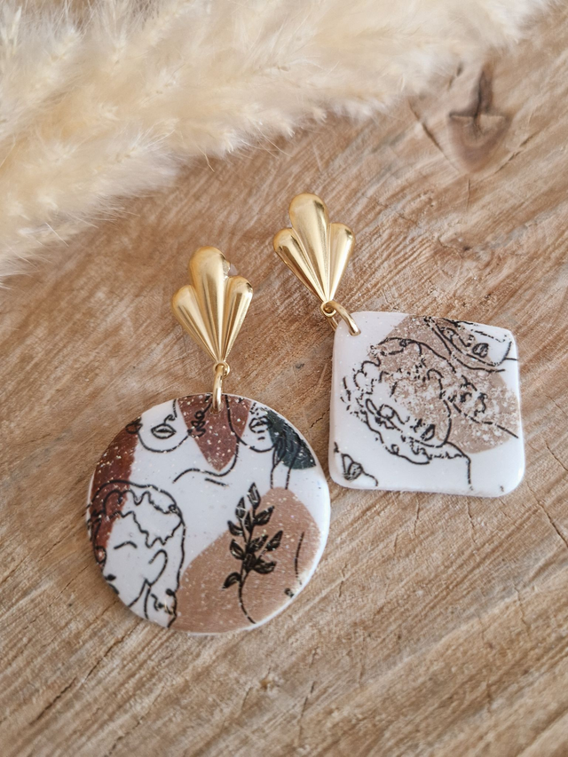 Boucles d'oreilles dépareillées "Boho" - Modèle unique