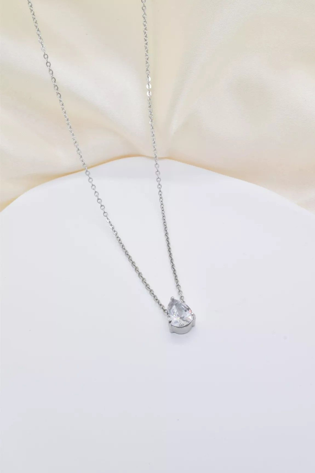 COLLIER - ARGENTE  Pierre Couleur Cristal 