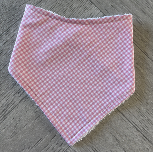Baby Pink Gingham Bamboo Dribble Bib