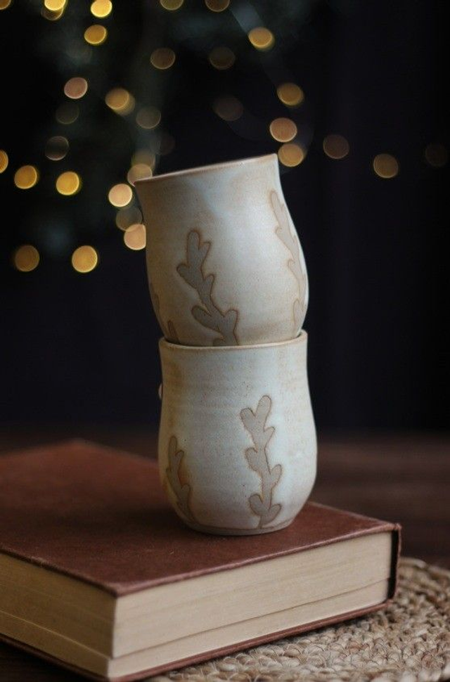 Tasse blanche "brindilles" 15cl