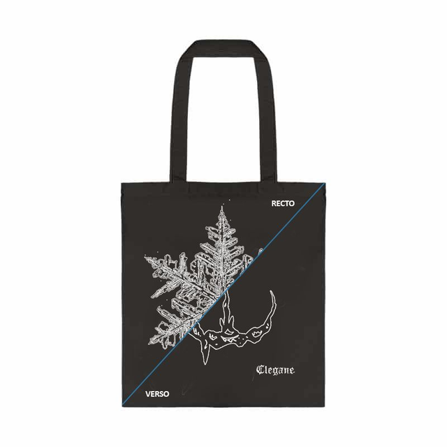 CLEGANE / TOTE BAG WHITE OF THE EYE BLACK (RECTO VERSO)