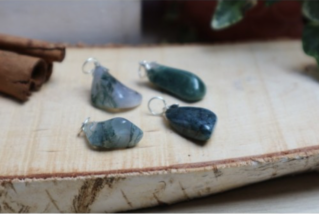 Pendentif agate mousse