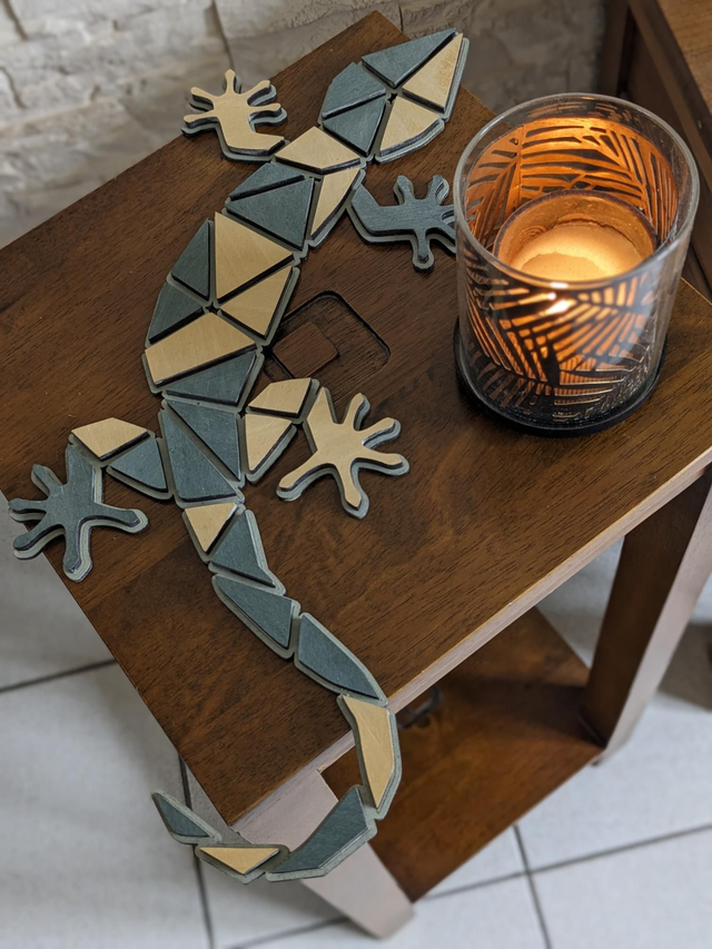 Déco Salamandre marqueterie