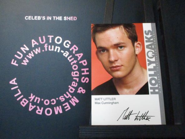 Matt Little (Max Cunningham) Original Pre-Print Hollyoaks 6x4 Cast Card