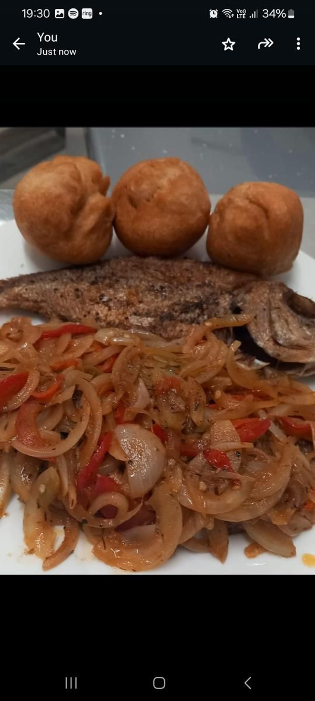 Fried Fish (snapper) with 2 Dumplings 