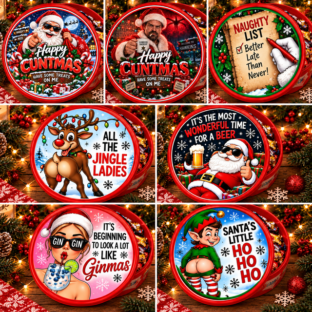 Adult Cuntmas Christmas Chocolate Tub Sticker | Funny Christmas Sweet Tub Label | Custom Christmas Treat Sticker | DIY Christmas Gifts