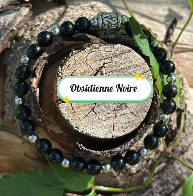 Bracelet d'Obsidienne Noire