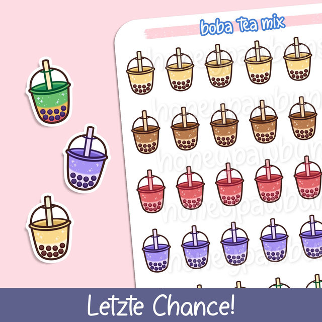 Boba Tea Mix Sticker Sheet - ST2402