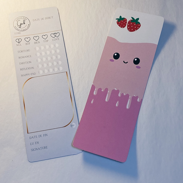 Marque-page&Note Lait fraise