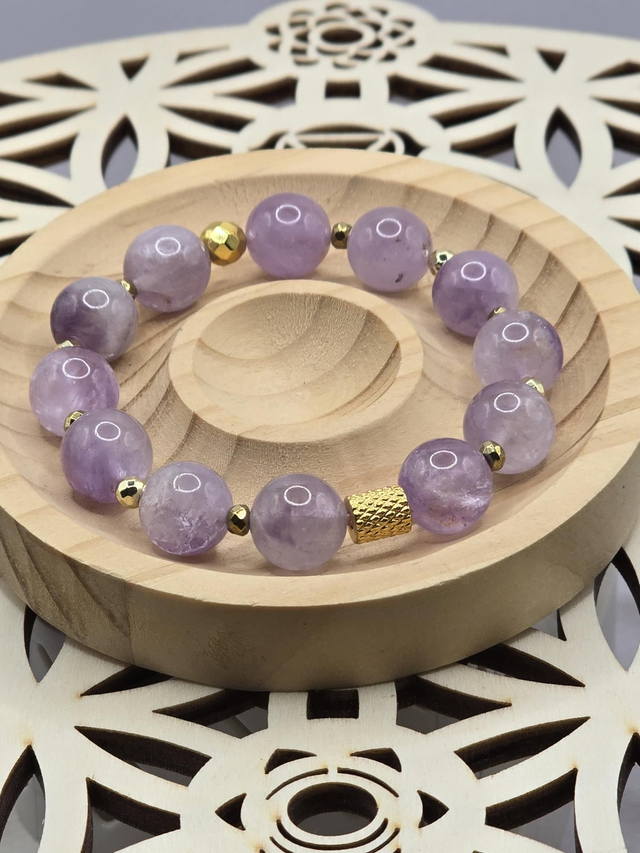 Bracelet Améthyste lavande XL 1,2 cm 