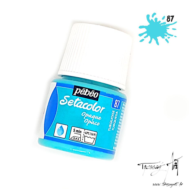 PEBEO - PEINTURE TEXTILE SETACOLOR OPAQUE BLEU TURQUOISE 45mL - PB009087