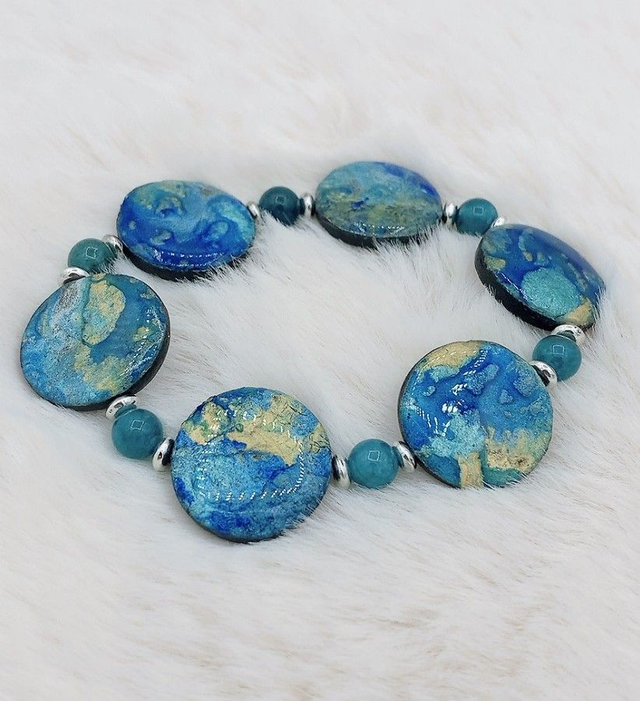 Bracelet "Etincelle" et Pierres d'Apatite 