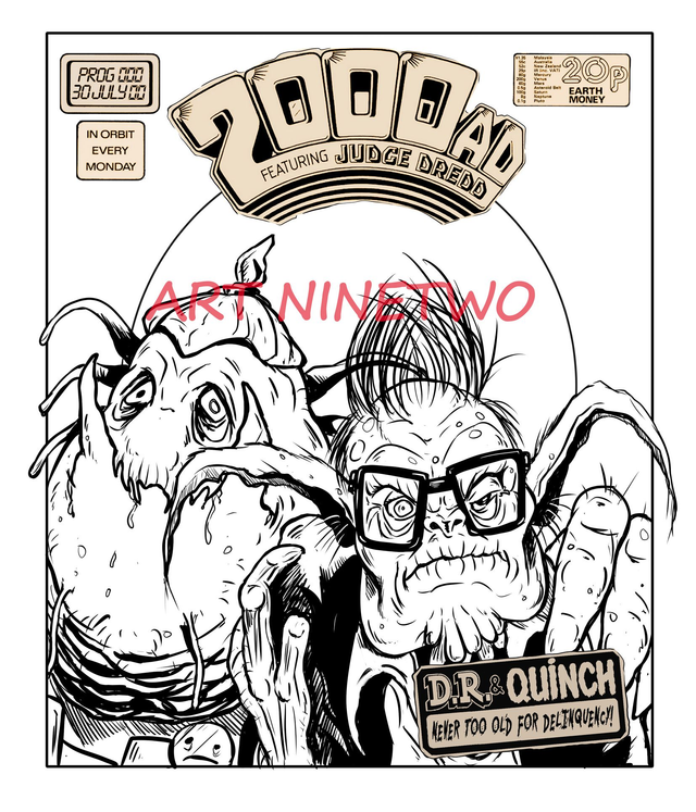 D.R. &amp; QUINCH - Retro Style 2000AD Cover