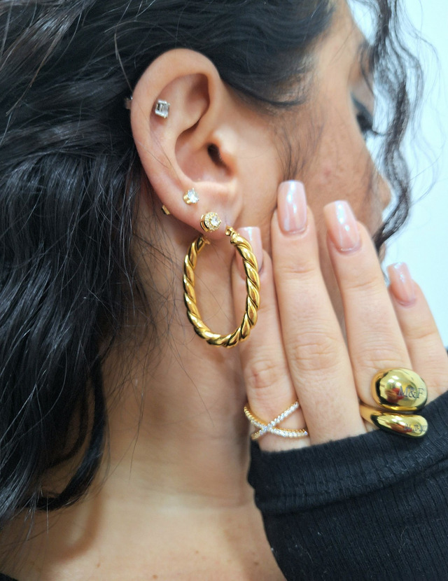 Cerchi Ovali Intrecciati - Acciaio Inossidabile 