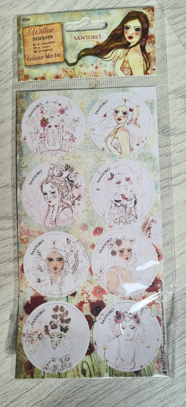 Santoro Willow 'Colour me in' stickers