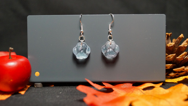 boucle d'oreilles patoune bleu