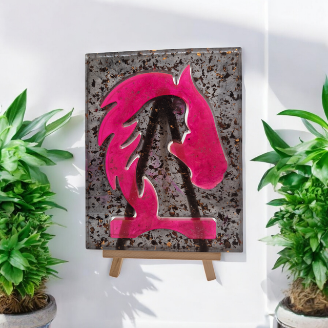 Tableau de cheval avec femme