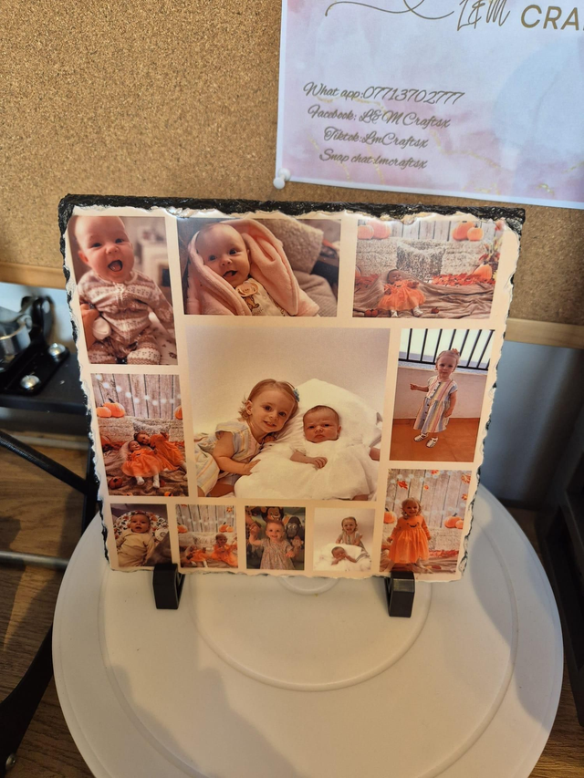 Personlised slate image and stand 