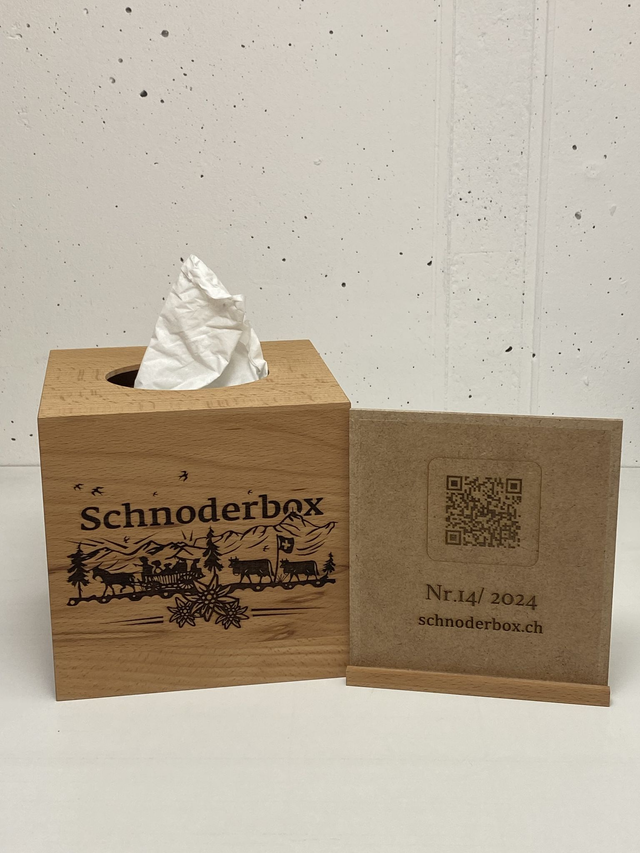 Schnoderbox Würfel: Buchenholz graviert