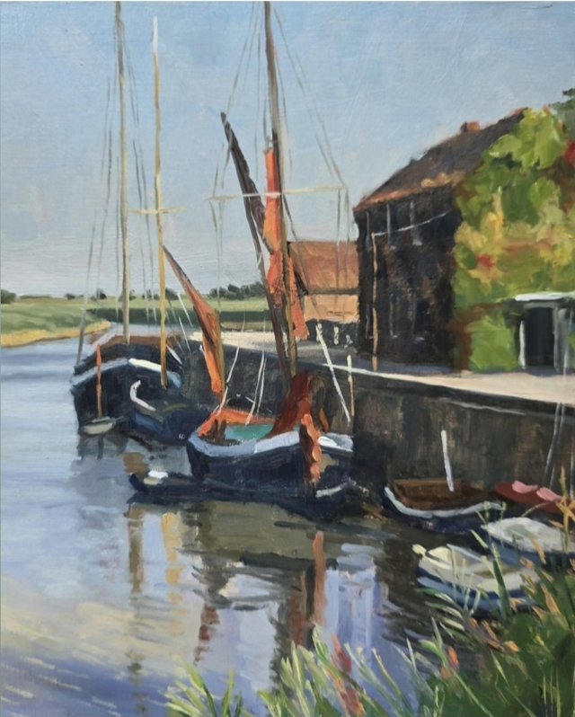 Painting 'Snape Maltings' oil on board
