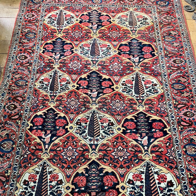 Antique Hand-Knotted Persian Bakhtiari Rug