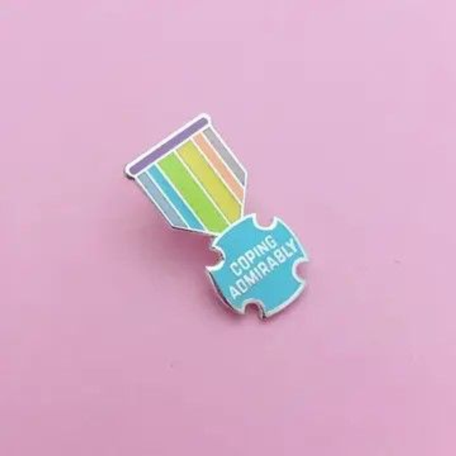 Enamel Pin, Coping Admirably