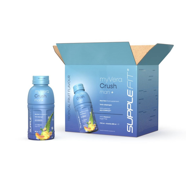 MyVera Crush Man + | Nahrungsergänzungsmittel in Einzelflaschen à 285ml (6-er Pack)