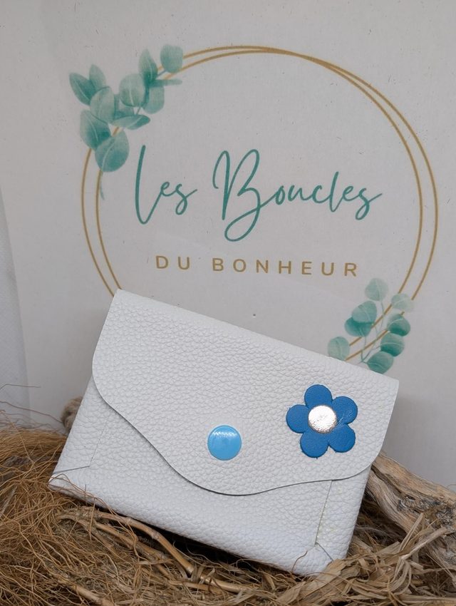 Porte monnaie blanc bleu 