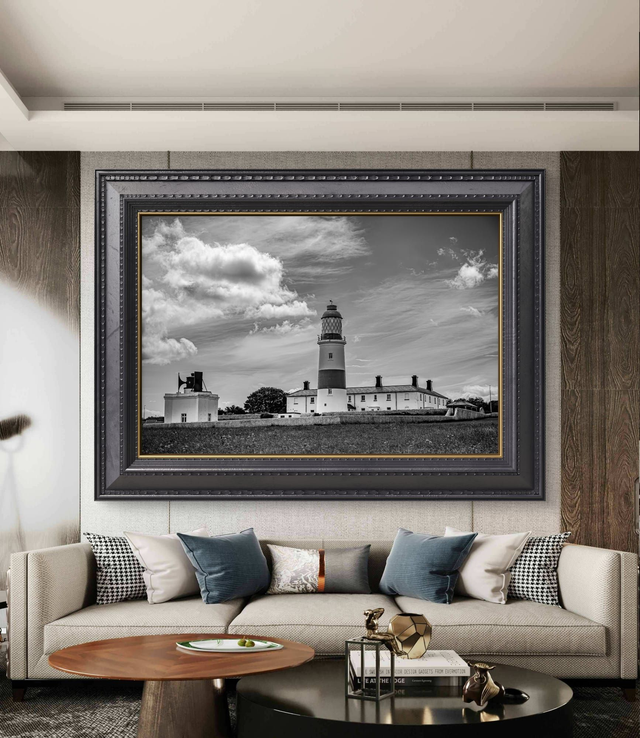 Lighthouse - Souter Front View Black and White - Print Only