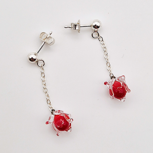 Boucles d'oreilles Clochettes rouges 
