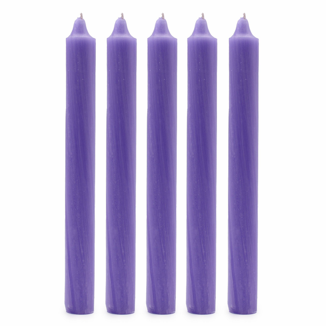 Pack of 5 Lilac Solid Colour Dinner Candles