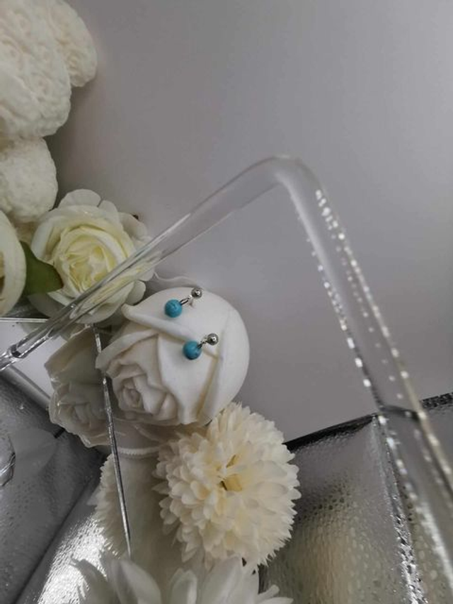 Clous d'oreilles en argent 925 et turquoise