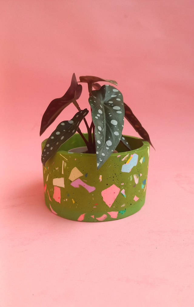  Osłonka na doniczkę, zielona doniczka lastryko, pojemnik dekoracyjny