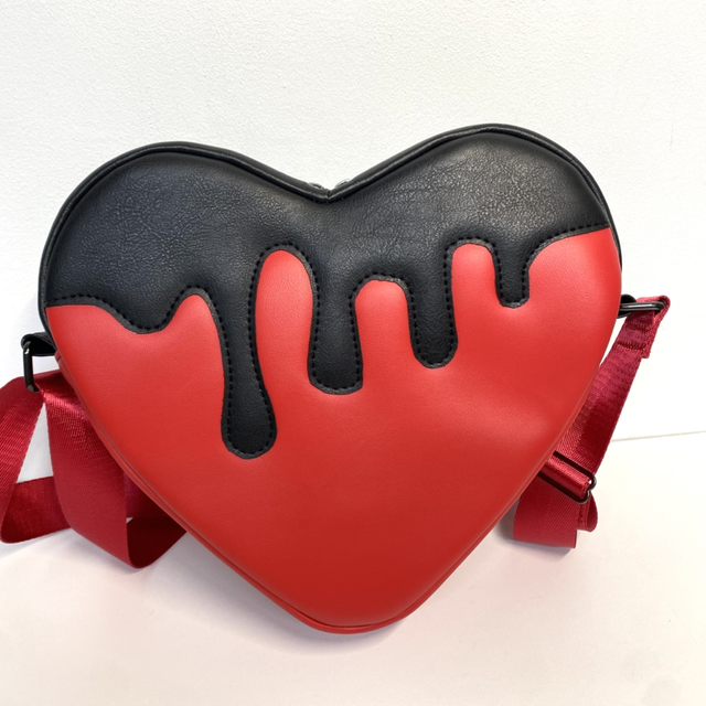 Red Heart shaped crossbody Bag