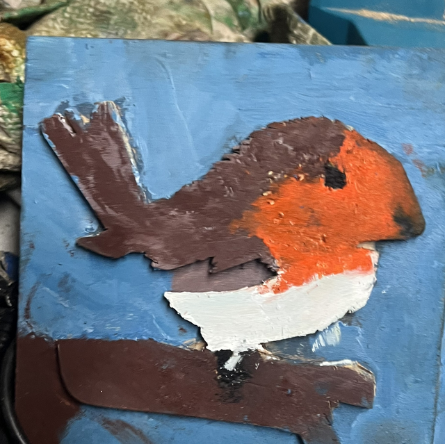 Red robbing postcard